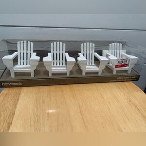 New in box!! Pier 1,  4 Adirondack chair place card holders with 8 place cards.